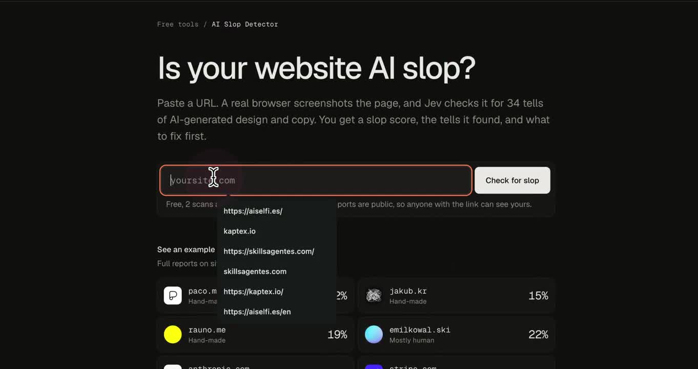 AI slop detector